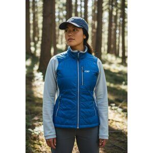 Outdoor Research Acetylene Hybrid Lightweight Blue Puffer Jacket Full Zip Medium